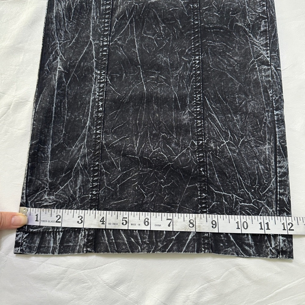 Mind Set XCVI Fold Over Wide Leg Flare Pants Size M Acid Wash Black Boho Grunge - Picture 8 of 10